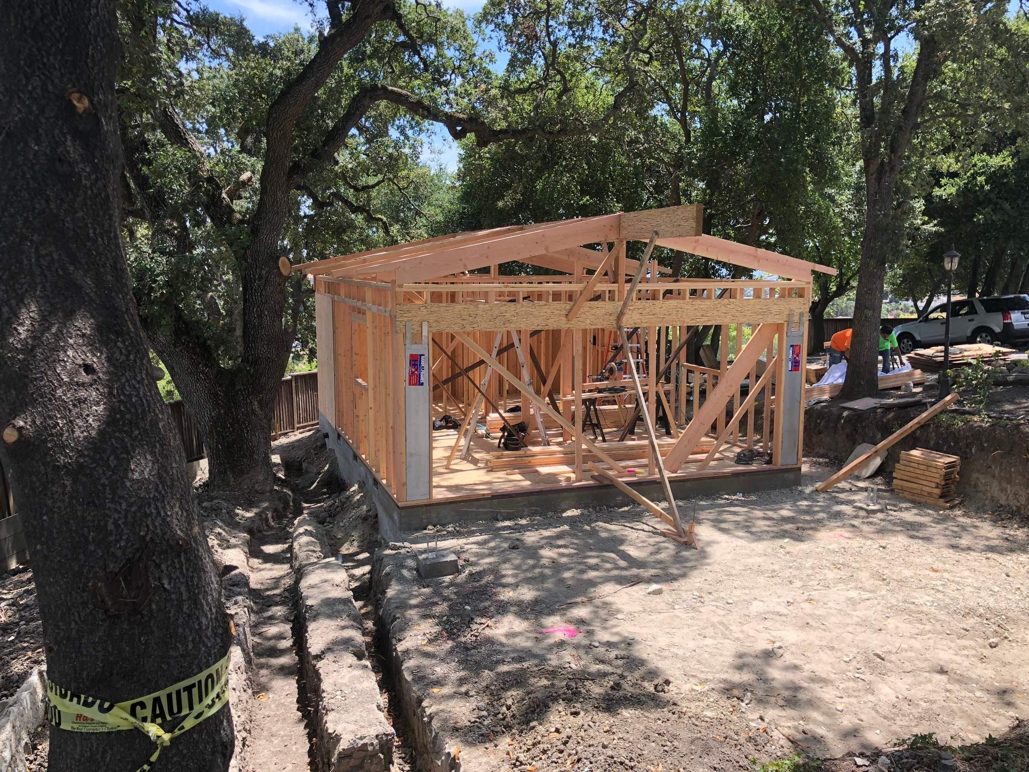 Completed home addition project on residential lot by Hillstar Construction