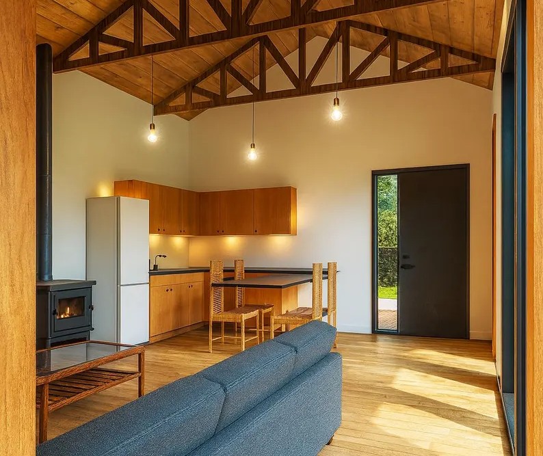 Finished ADU interior with kitchen and living area by Hillstar Construction