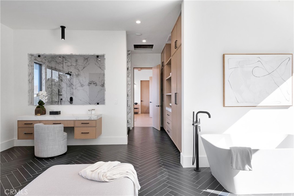 Freestanding tub bathroom renovation by Hillstar Construction in Los Angeles