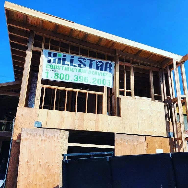 Hillstar Construction job site — ADU framing in progress in Los Angeles