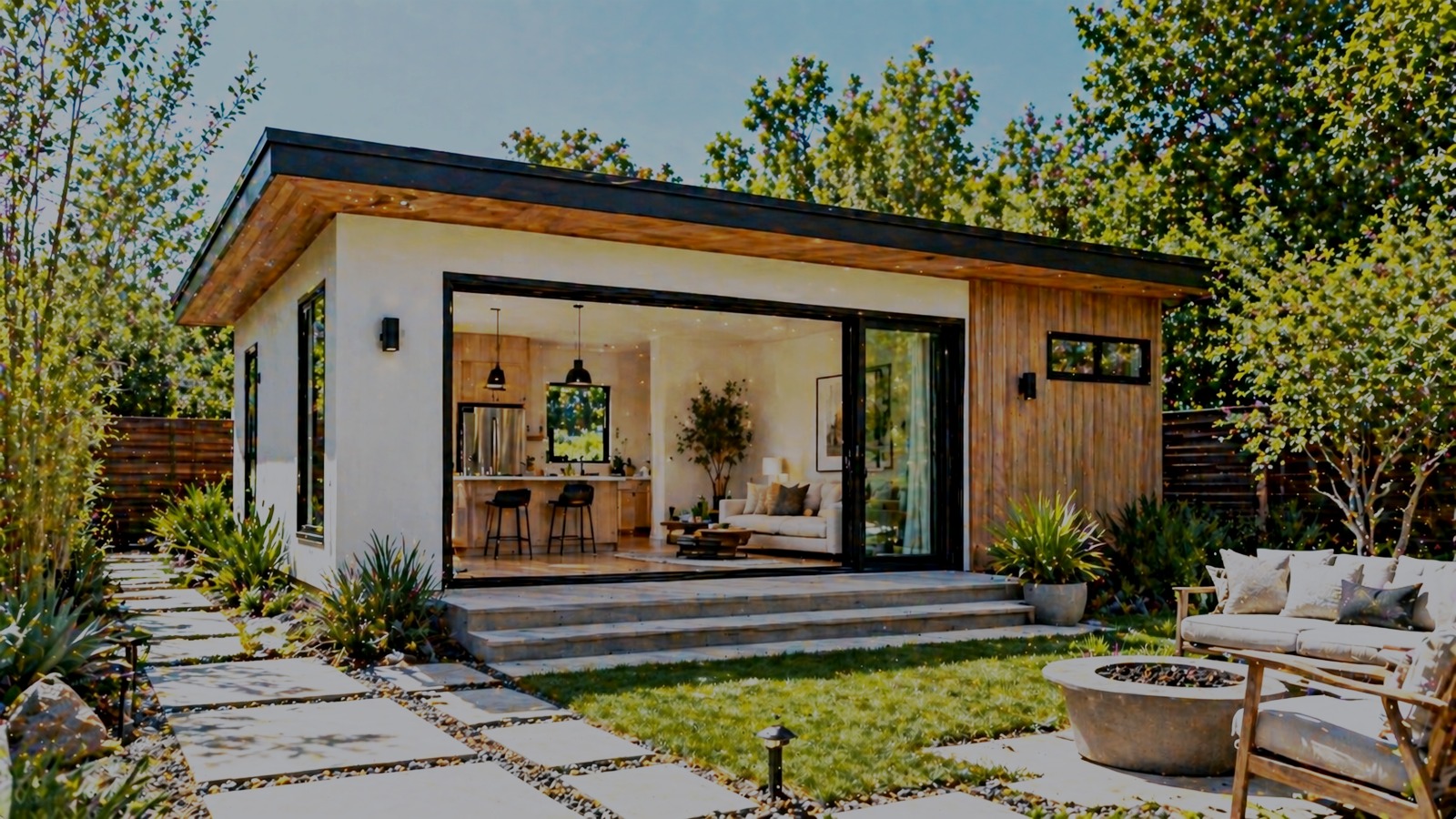 Modern detached ADU exterior in Los Angeles