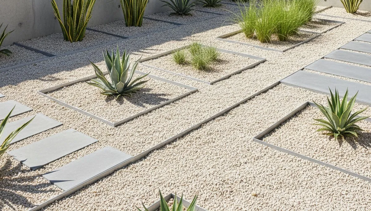 Concrete stepping stone walkway with landscaping by Hillstar Construction in Los Angeles