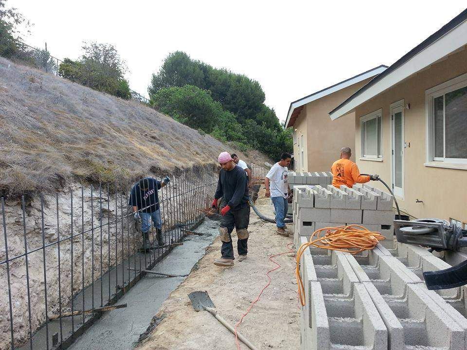 Foundation rebar grid installed before concrete pour