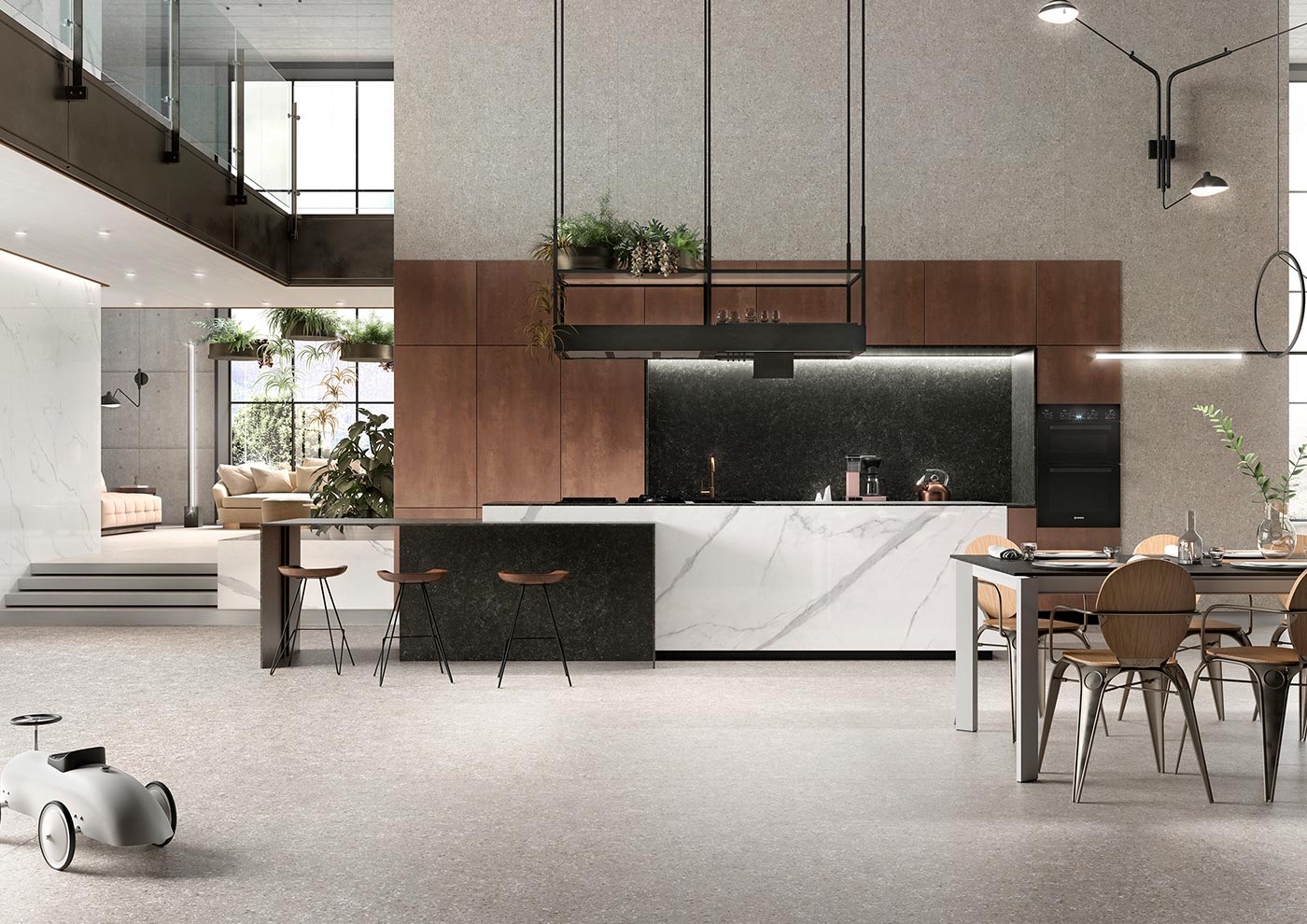 Open-concept kitchen renovation by Hillstar Construction in Los Angeles