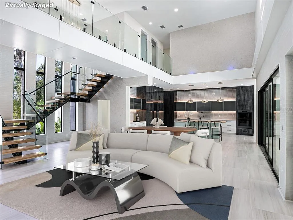 Modern two-story home interior remodel with open staircase by Hillstar Construction in Los Angeles