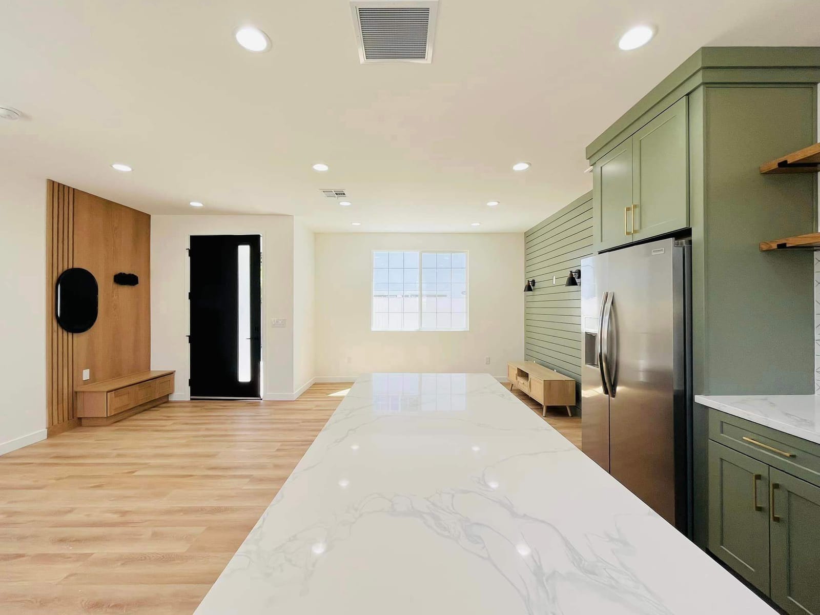 ADU kitchen island and cabinetry finished by Hillstar Construction Inc